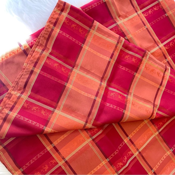 Better Homes and Gardens Fall Plaid Tablecloth Red Orange Rectangular 100 x 58 - Picture 5 of 8